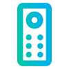 Blue remote icon that represents 'Entertainment'